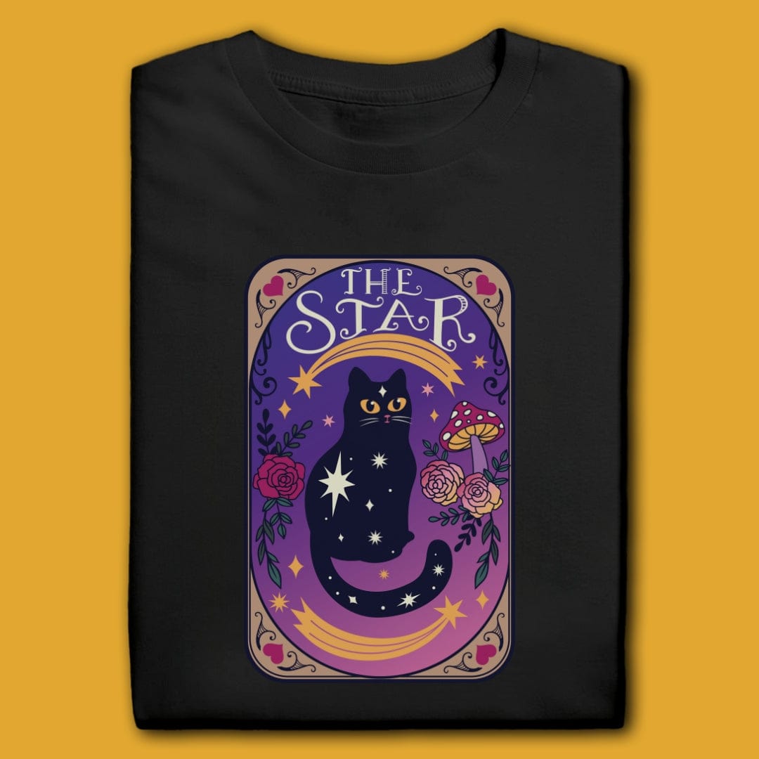 Printify T-Shirt Black / S The Star Cat T-Shirt