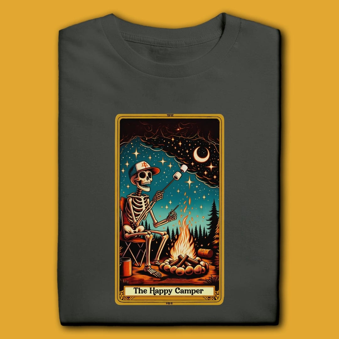 Printify T-Shirt Charcoal / S The Happy Camper T-Shirt