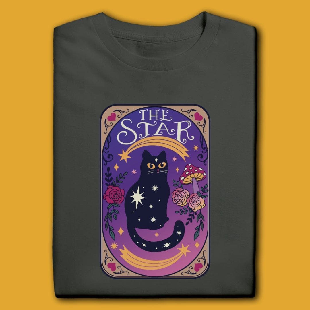 Printify T-Shirt Charcoal / S The Star Cat T-Shirt