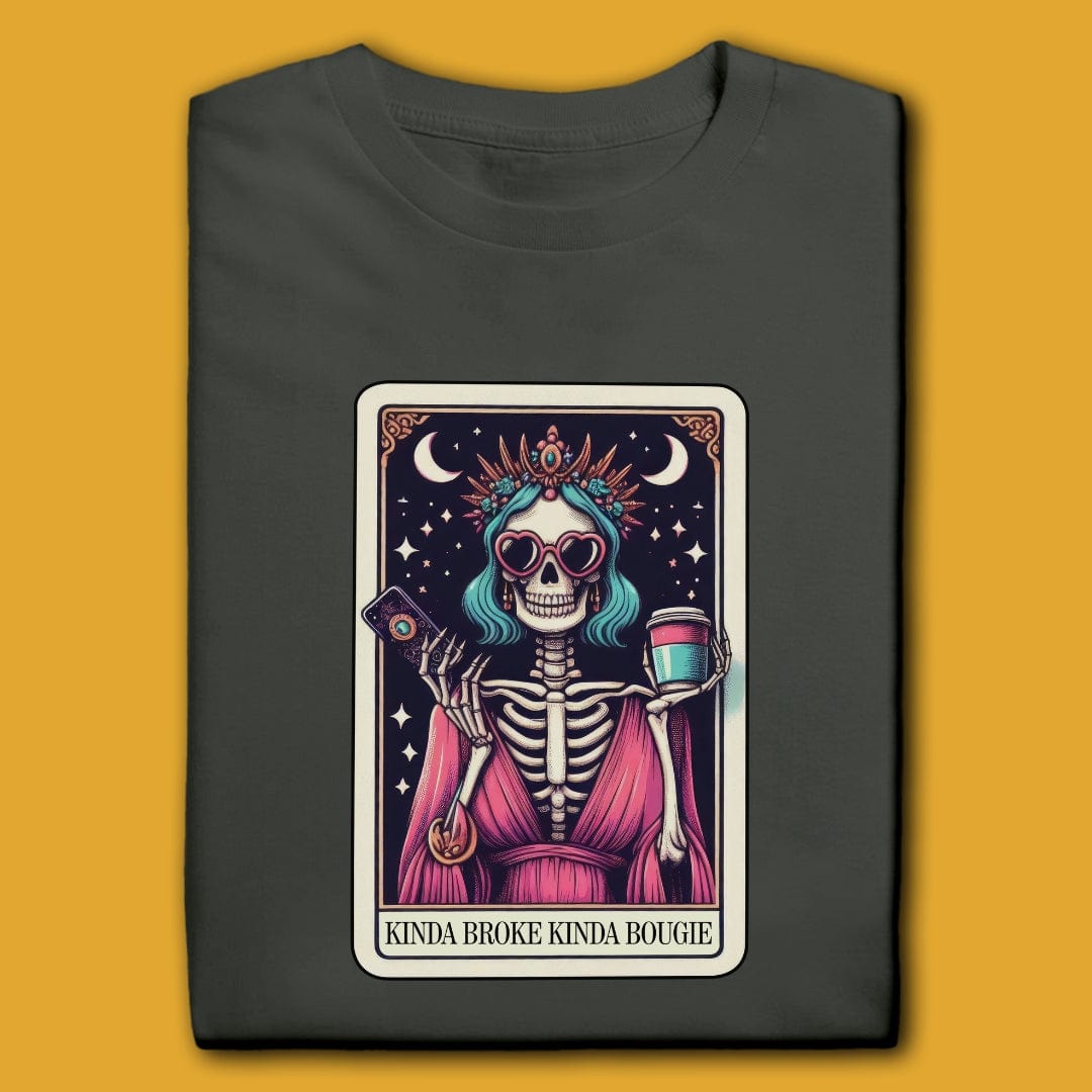 Printify T-Shirt Kinda Broke, Kinda Bougie T-Shirt