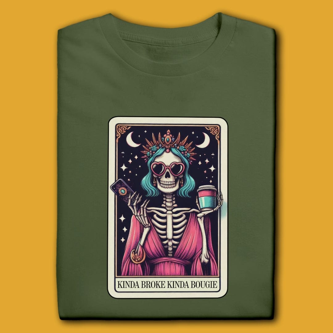 Printify T-Shirt Kinda Broke, Kinda Bougie T-Shirt