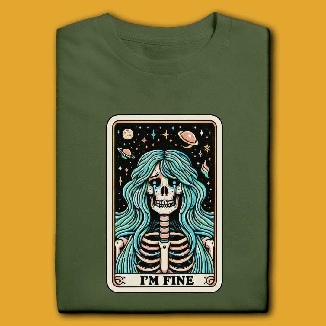 Printify T-Shirt Military Green / S I'm Fine T-Shirt
