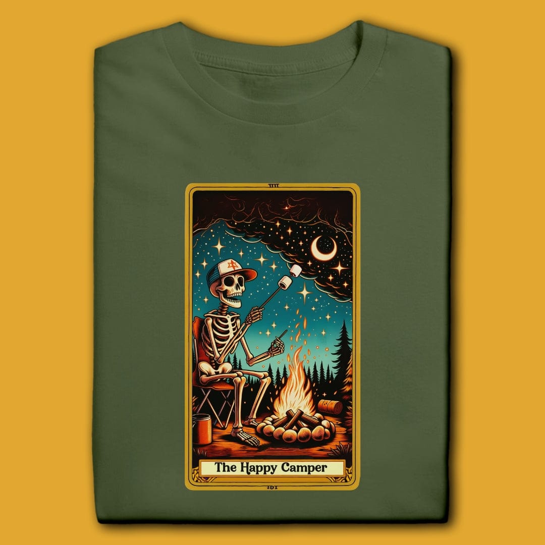 Printify T-Shirt Military Green / S The Happy Camper T-Shirt