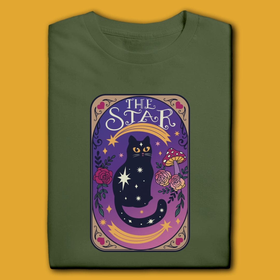 Printify T-Shirt Military Green / S The Star Cat T-Shirt