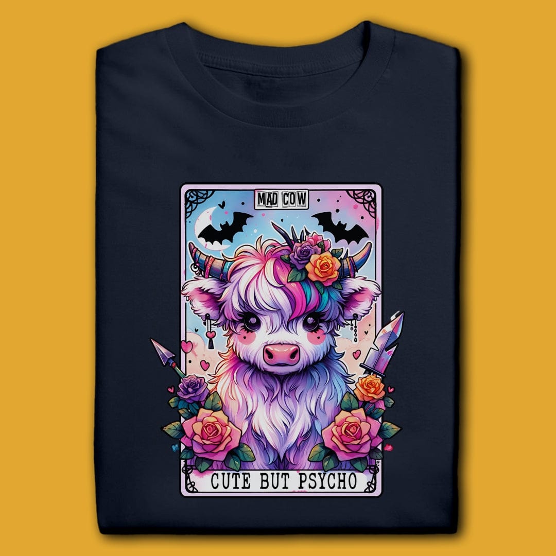 Printify T-Shirt Navy / S Cute But Psycho T-Shirt