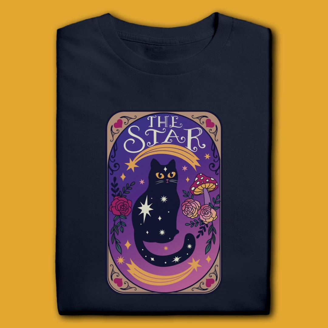 Printify T-Shirt Navy / S The Star Cat T-Shirt
