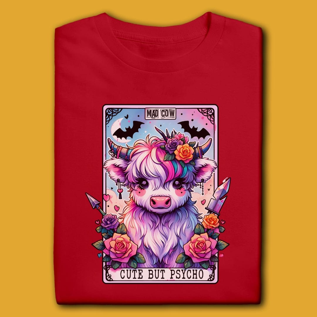 Printify T-Shirt Red / M Cute But Psycho T-Shirt