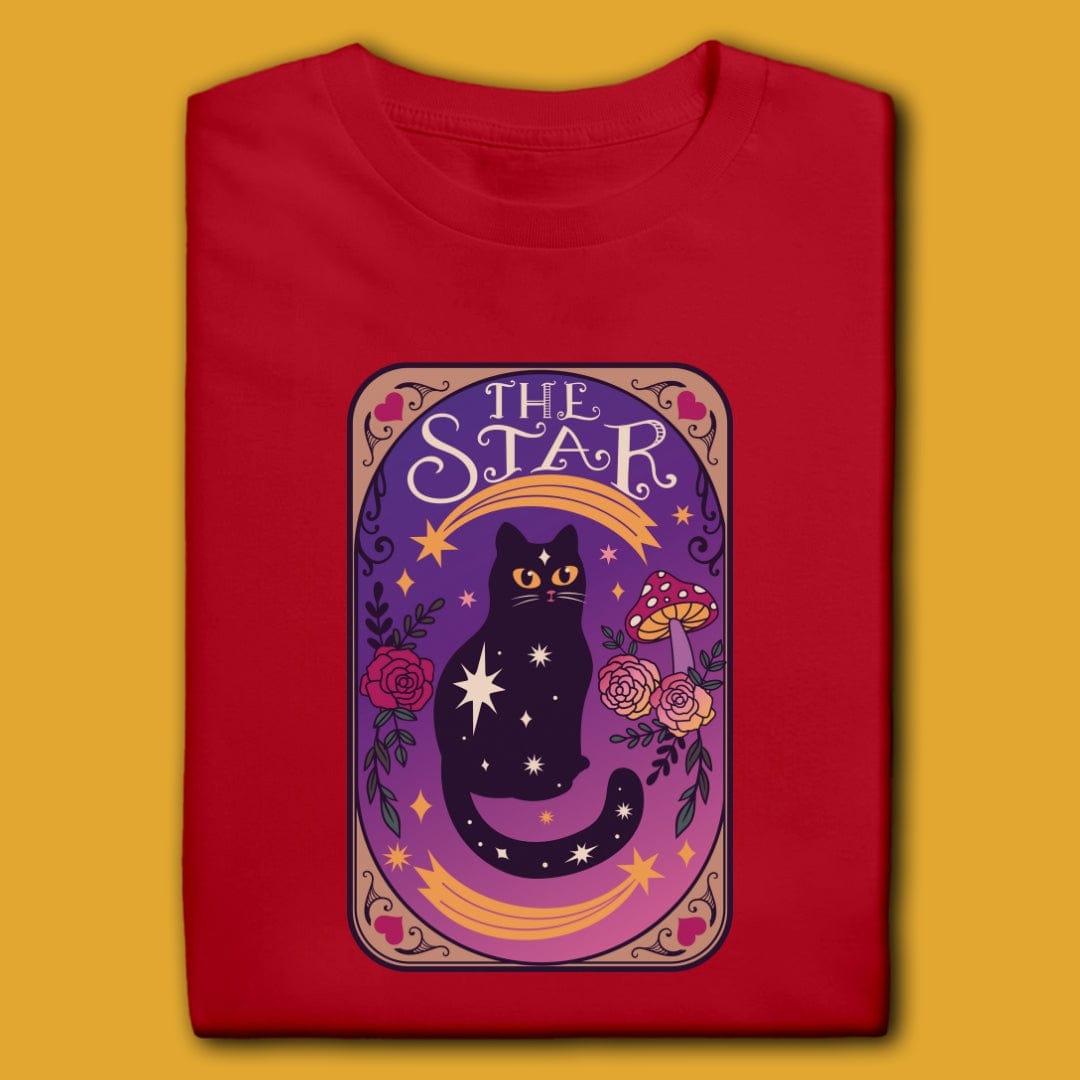 Printify T-Shirt Red / M The Star Cat T-Shirt