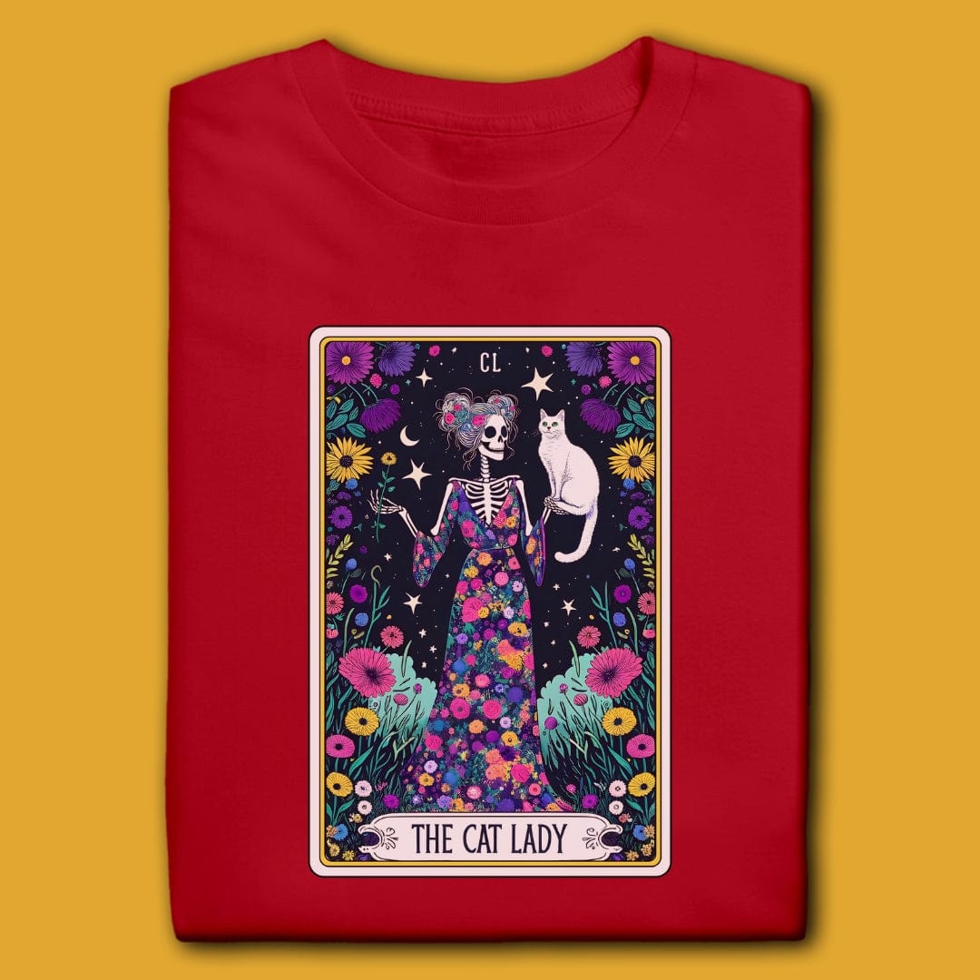 Printify T-Shirt The Cat Lady Tarot T-Shirt