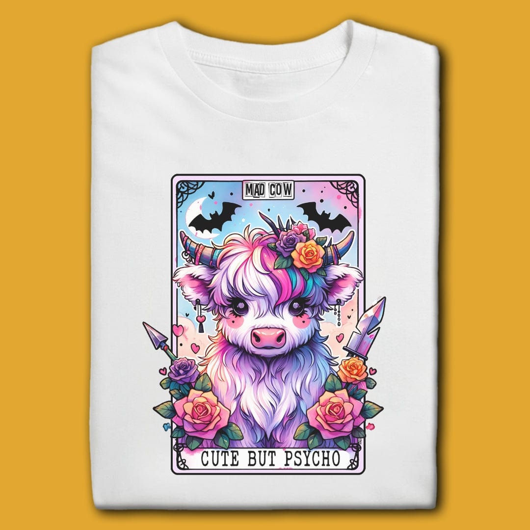 Printify T-Shirt White / S Cute But Psycho T-Shirt