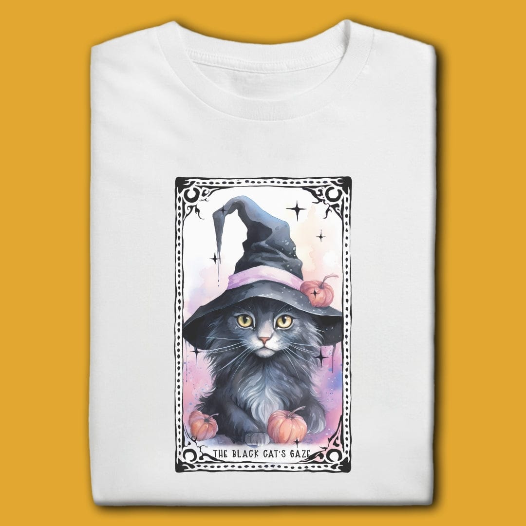 Printify T-Shirt White / S The Black Cat's Gaze T-Shirt