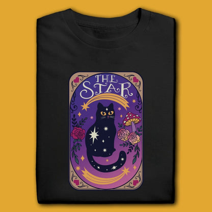 Printify T-Shirt Black / S The Star Cat T-Shirt