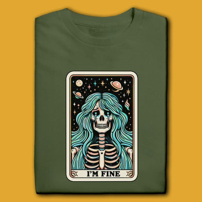 Printify T-Shirt Military Green / S I'm Fine T-Shirt