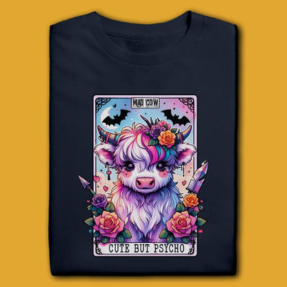 Printify T-Shirt Navy / S Cute But Psycho T-Shirt