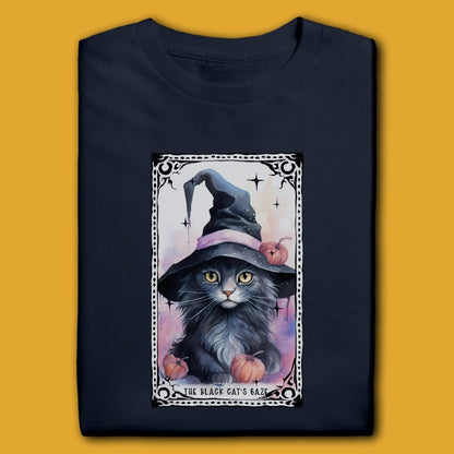 Printify T-Shirt Navy / S The Black Cat's Gaze T-Shirt
