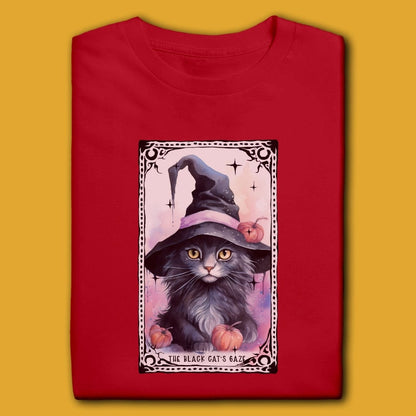 Printify T-Shirt Red / M The Black Cat's Gaze T-Shirt